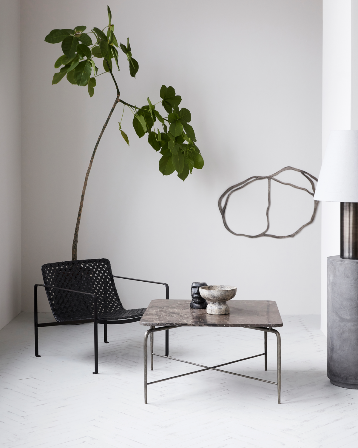 Ancient lysestage, grå/brun - Ø22 cm